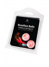 Набор из 2 шариков с массажным маслом Brazilian Balls с тройным эффектом - Secret Play - купить с доставкой в Ангарске