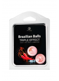 Набор из 2 шариков с массажным маслом Brazilian Balls с тройным эффектом - Secret Play - купить с доставкой в Ангарске