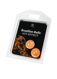 Набор из 2 шариков с массажным маслом Brazilian Balls с разогревающим эффектом - Secret Play - купить с доставкой в Ангарске