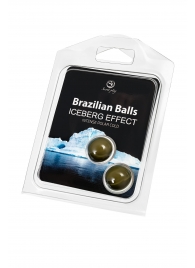 Набор из 2 шариков с массажным маслом Brazilian Balls с ледяным эффектом - Secret Play - купить с доставкой в Ангарске