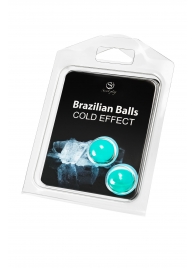 Набор из 2 шариков с массажным маслом Brazilian Balls с охлаждающим эффектом - Secret Play - купить с доставкой в Ангарске