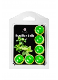 Набор из 6 шариков с массажным маслом Brazilian Balls с ароматом мяты - Secret Play - купить с доставкой в Ангарске