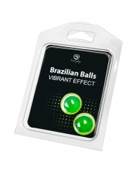 Набор из 2 шариков с массажным маслом Brazilian Balls с эффектом вибрации - Secret Play - купить с доставкой в Ангарске