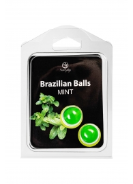 Набор из 2 шариков с массажным маслом Brazilian Balls с ароматом мяты - Secret Play - купить с доставкой в Ангарске