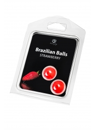 Набор из 2 шариков с массажным маслом Brazilian Balls с ароматом клубники - Secret Play - купить с доставкой в Ангарске