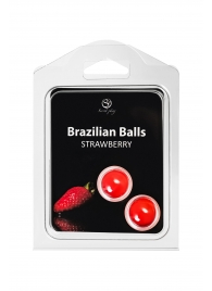 Набор из 2 шариков с массажным маслом Brazilian Balls с ароматом клубники - Secret Play - купить с доставкой в Ангарске