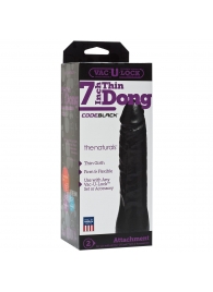 Насадка-фаллоимитатор для страпон-систем Vac-U-Lock CodeBlack 7 Inch Thin Dong - 18,3 см. - Doc Johnson - купить с доставкой в Ангарске