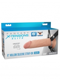 Полый страпон на ремнях 6’’ Hollow Silicone Strap-on - Pipedream - купить с доставкой в Ангарске