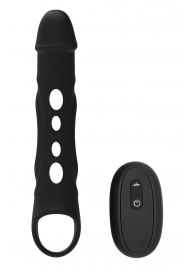 Черная насадка-удлинитель Vibrating Extender With Remote с вибрацией - Dream Toys - в Ангарске купить с доставкой