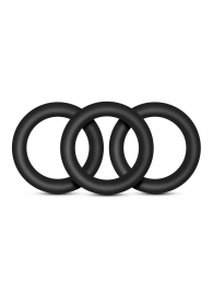 Набор из 3 черных эрекционных колец Black Small Penis Rings - Blush Novelties - в Ангарске купить с доставкой