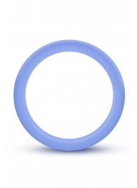 Голубое люминесцентное кольцо Silicone Glo Cock Ring - Blush Novelties - в Ангарске купить с доставкой