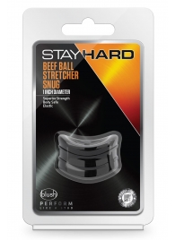 Черное эрекционное кольцо на мошонку Beef Ball Stretcher Snug - Blush Novelties - в Ангарске купить с доставкой