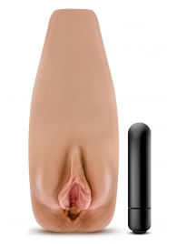 Маструбатор-вагина с вибрацией Soft   Wet Renata Realistic Tan Masturbator - Blush Novelties - в Ангарске купить с доставкой