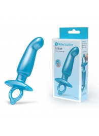 Голубая анальная пробка для массажа простаты Hither Silicone Prostate Plug - 14,3 см. - b-Vibe - в Ангарске купить с доставкой