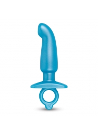 Голубая анальная пробка для массажа простаты Hither Silicone Prostate Plug - 14,3 см. - b-Vibe - в Ангарске купить с доставкой