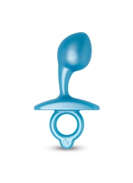 Голубая анальная пробка для массажа простаты Bulb Silicone Prostate Plug - 10,7 см. - b-Vibe - в Ангарске купить с доставкой