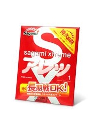 Утолщенный презерватив Sagami Xtreme FEEL LONG с точками - 1 шт. - Sagami - купить с доставкой в Ангарске