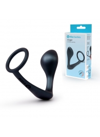 Черное эрекционное кольцо со стимулятором простаты Ringer Cock Ring   Plug - b-Vibe - в Ангарске купить с доставкой