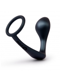 Черное эрекционное кольцо со стимулятором простаты Ringer Cock Ring   Plug - b-Vibe - в Ангарске купить с доставкой