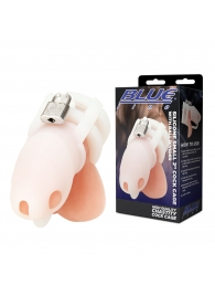 Белая клетка для пениса Silicone Small 2 in Cock Cage With Ball Divider - BlueLine - купить с доставкой в Ангарске