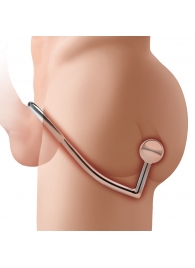 Кольцо на пенис с анальным стимулятором Stainless Steel Anal Hook   Cock Ring - BlueLine - в Ангарске купить с доставкой