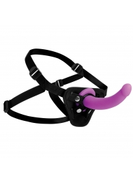 Лиловый поясной страпон Navigator Silicone G-Spot Dildo with Harness - 17,8 см. - XR Brands - купить с доставкой в Ангарске