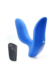 Синий вибромассажер простаты 3,5’’ Remote Control Curve P-spot Massager - 12 см. - Erokay - в Ангарске купить с доставкой