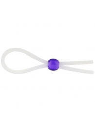 Прозрачное лассо с фиолетовой бусиной SILICONE COCK RING WITH BEAD LAVENDER - NMC - в Ангарске купить с доставкой