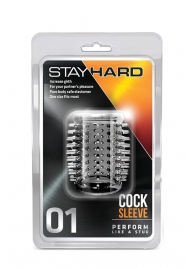 Прозрачная насадка с шипами STAY HARD COCK SLEEVE 01 CLEAR - Blush Novelties - в Ангарске купить с доставкой