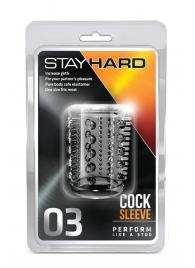 Прозрачная насадка с шипами и шишечками STAY HARD COCK SLEEVE 03 CLEAR - Blush Novelties - в Ангарске купить с доставкой