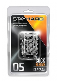 Прозрачная насадка с капельками STAY HARD COCK SLEEVE 05 CLEAR - Blush Novelties - в Ангарске купить с доставкой