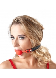 Силиконовый кляп-шар на чёрных ремешках Red Gag silicone - Orion - купить с доставкой в Ангарске