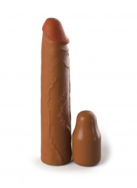 Коричневая насадка на член 2  Silicone X-tension - 20,3 см. - Pipedream - в Ангарске купить с доставкой
