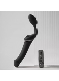 Черный безремневой вибрострапон Strap-On-Me Multi Orgasm Size XL - Strap-on-me - купить с доставкой в Ангарске