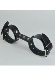 Черные кожаные наручники-фиксатор - Sitabella - купить с доставкой в Ангарске