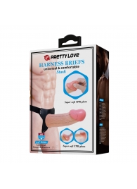 Телесный полый мужской страпон Stark - 17,5 см. - Baile - купить с доставкой в Ангарске