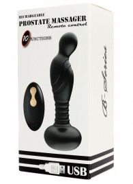 Черный массажер простаты с вибрацей и возвратно-поступательными движениями - Boys of Toys - в Ангарске купить с доставкой