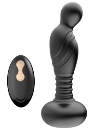 Черный массажер простаты с вибрацей и возвратно-поступательными движениями - Boys of Toys - в Ангарске купить с доставкой