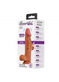 Темно-бежевый вибратор с эффектом скользящей кожи Buraq - 24 см. - Baile