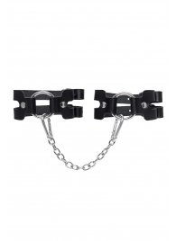 Черные кожаные оковы из двух ремешков - Pecado - купить с доставкой в Ангарске