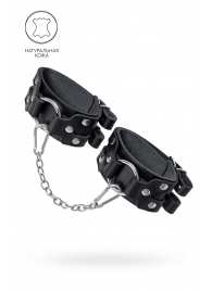 Черные кожаные оковы с двумя ремешками - Pecado - купить с доставкой в Ангарске
