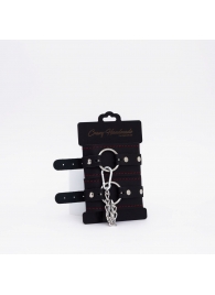 Черно-красные кожаные оковы - Crazy Handmade - купить с доставкой в Ангарске