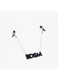 Зажимы на соски с кожаной подвеской BDSM - Crazy Handmade - купить с доставкой в Ангарске