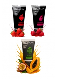 Набор из 3 съедобных лубрикантов JUJU (клубника, малина, тропические фрукты) - JuJu - купить с доставкой в Ангарске