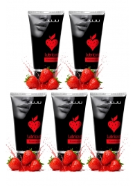 Набор из 5 съедобных лубрикантов JUJU со вкусом клубники - JuJu - купить с доставкой в Ангарске