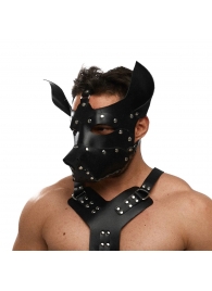Черная кожаная маска «Собака» - Crazy Handmade - купить с доставкой в Ангарске