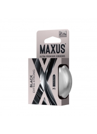 Черные утолщенные презервативы MAXUS Extra Strong с железным кейсом - 3 шт. - Maxus - купить с доставкой в Ангарске