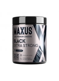 Черные утолщенные презервативы MAXUS Extra Strong с железным кейсом - 15 шт. - Maxus - купить с доставкой в Ангарске