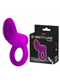 Лиловое эрекционное кольцо со стимулятором клитора с вибрацией - Baile - в Ангарске купить с доставкой