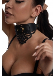 Фигурный чокер с узорами и золотистой фурнитурой - Crazy Handmade - купить с доставкой в Ангарске